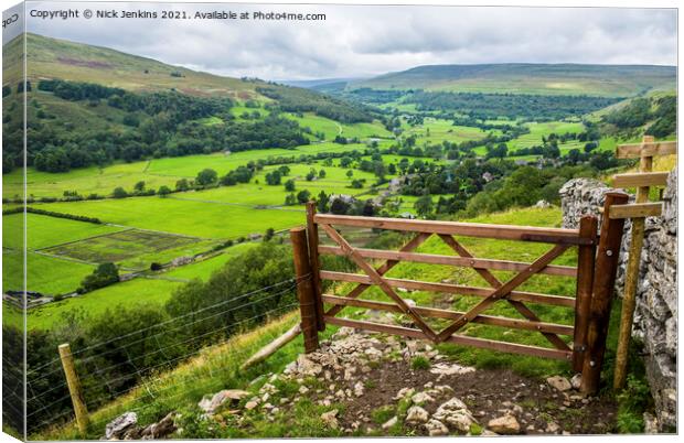 To Upper Wharfedale from Path to Buckden Pike Canvas Print by Nick Jenkins