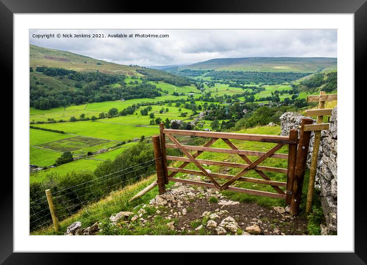 To Upper Wharfedale from Path to Buckden Pike Framed Mounted Print by Nick Jenkins