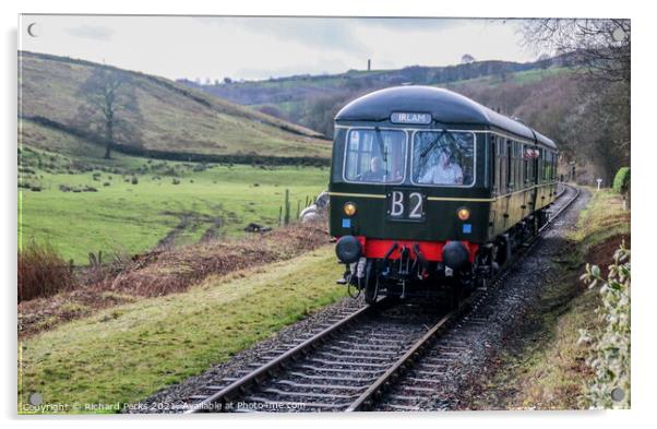 Heritage Diesel unit in the Lancashire countryside Acrylic by Richard Perks