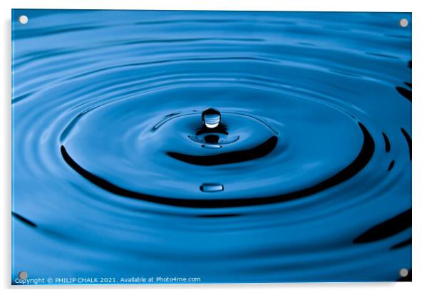 Blue water droplet 456  Acrylic by PHILIP CHALK