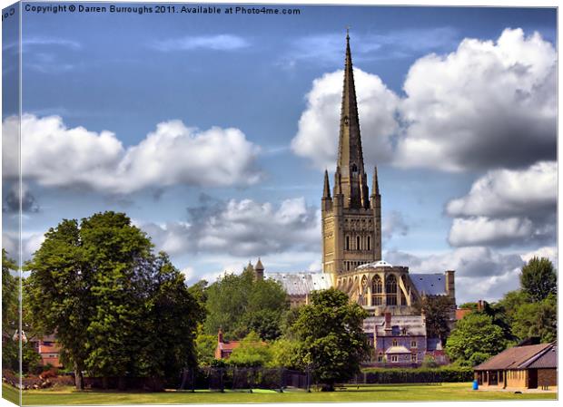 Norwich Cathedral. Canvas Print by Darren Burroughs