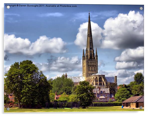 Norwich Cathedral. Acrylic by Darren Burroughs