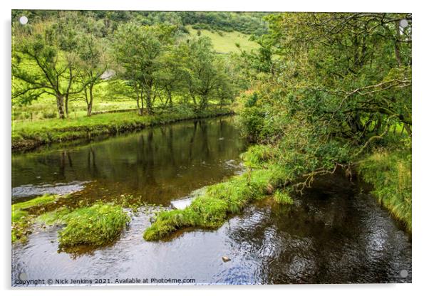 The River Wharfe near Starbotton Upper Wharfedale  Acrylic by Nick Jenkins