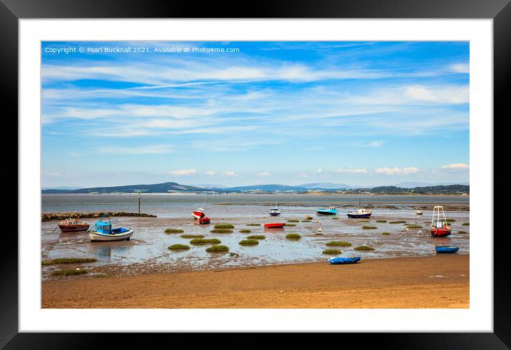 Boats in Morecambe Bay Lancashire Framed Mounted Print by Pearl Bucknall