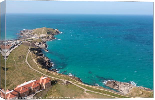 Aerial photograph of Newquay, Cornwall, England. Canvas Print by Tim Woolcock