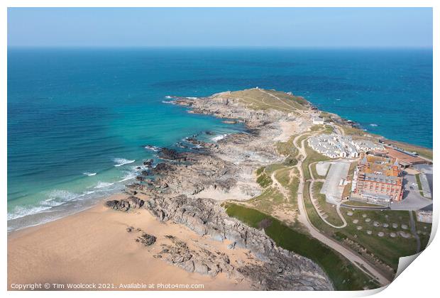 Aerial photograph of Newquay, Cornwall, England. Print by Tim Woolcock