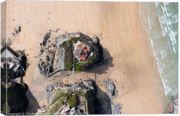 Aerial photograph of Newquay, Cornwall, England. Canvas Print by Tim Woolcock