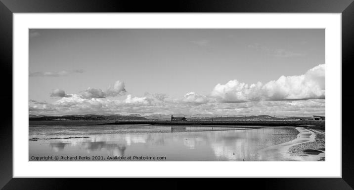 Morecambe bay cloud reflections Framed Mounted Print by Richard Perks