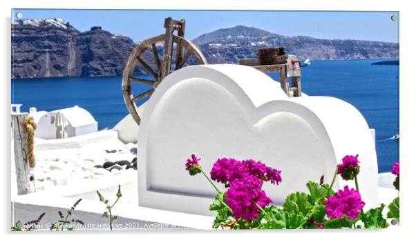 Santorini - Greece Acrylic by Alessandro Ricardo Uva