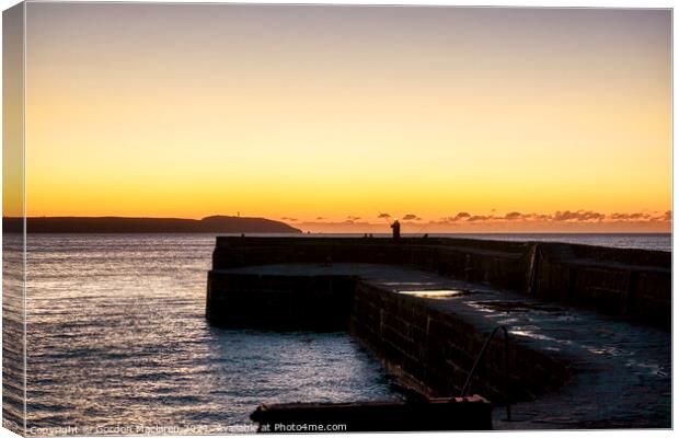 Early morning Fisherman on Charlestown Harbour Wall Canvas Print by Gordon Maclaren