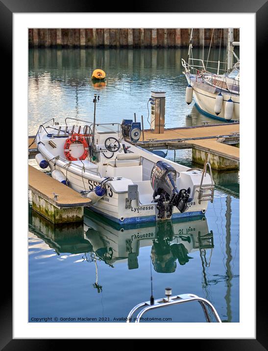 Boats moored in Padstow Harbour, Cornwall  Framed Mounted Print by Gordon Maclaren