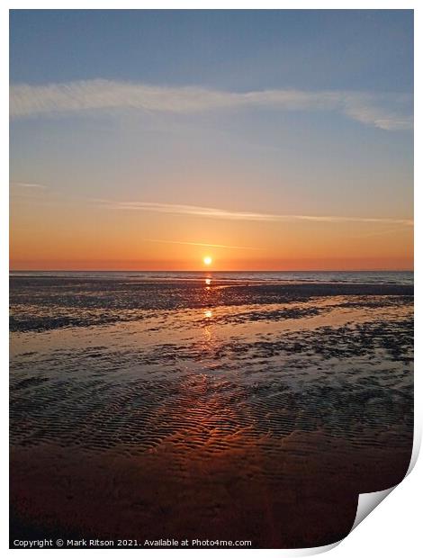 Sunset on the Solway Print by Mark Ritson