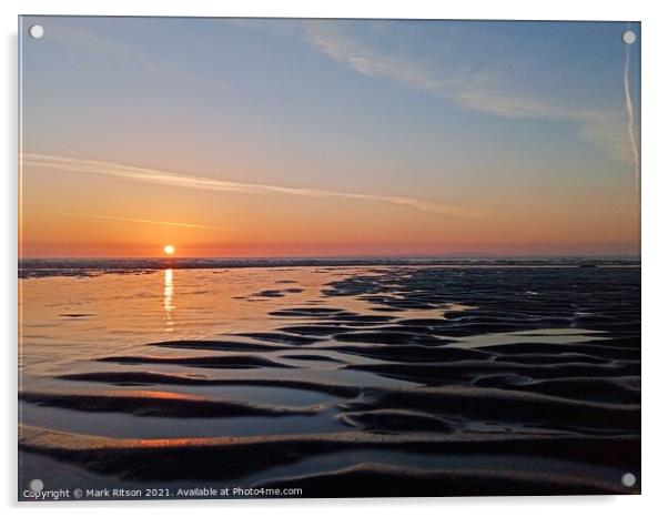 Solway Firth Sunset Acrylic by Mark Ritson
