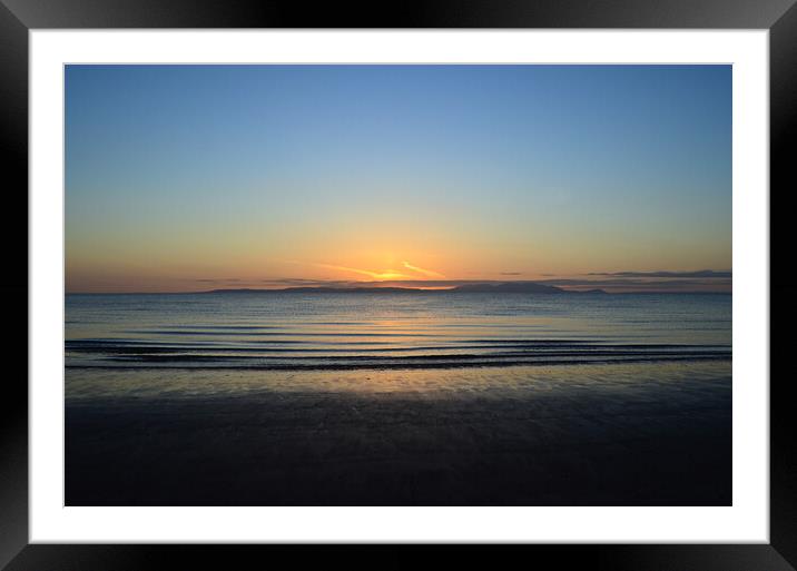 Sand, sea, and sunset at Prestwick Framed Mounted Print by Allan Durward Photography