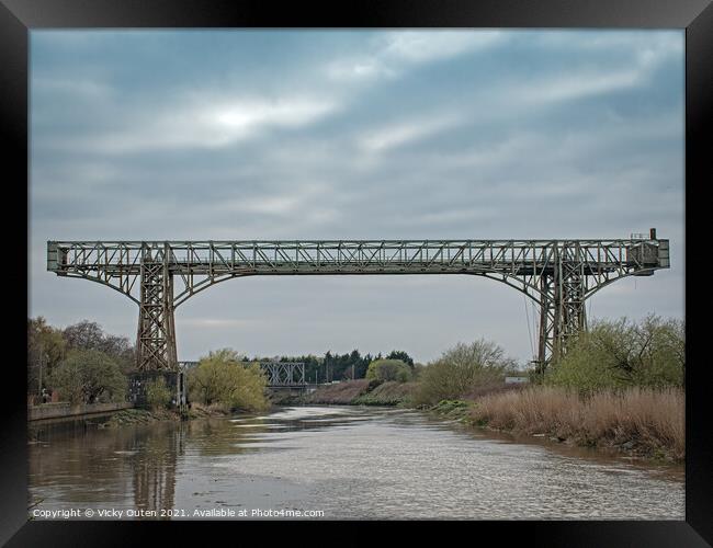 Transporter bridge over the River Mersey Framed Print by Vicky Outen