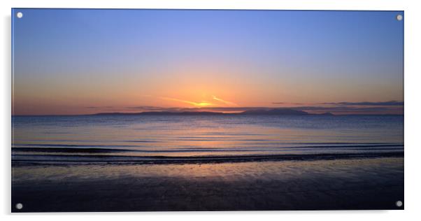 Isle of Arran dusk view from Prestwick, Ayrshire Acrylic by Allan Durward Photography