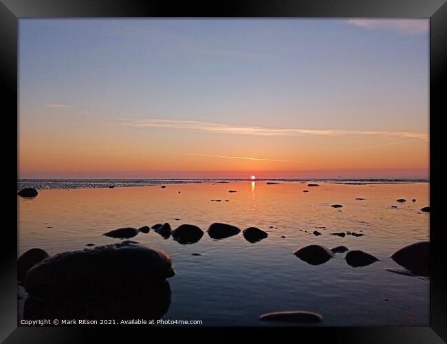 Low tide at Sunset  Framed Print by Mark Ritson