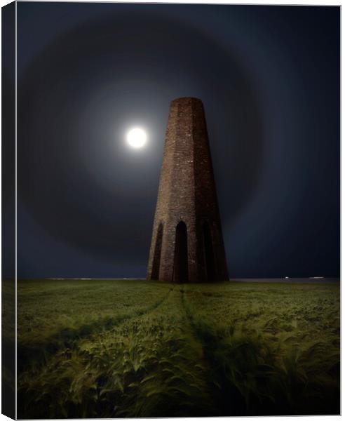 Daymark and the Moon Halo Canvas Print by David Neighbour