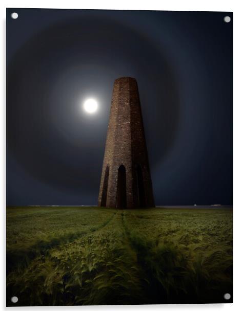 Daymark and the Moon Halo Acrylic by David Neighbour