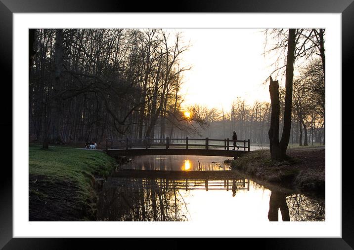 Taking out the morning dog Framed Mounted Print by Juergen Hess
