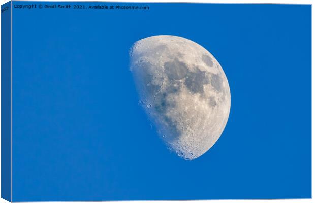 Moon with Blue Sky Canvas Print by Geoff Smith