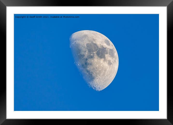 Moon with Blue Sky Framed Mounted Print by Geoff Smith