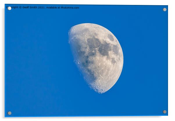 Moon with Blue Sky Acrylic by Geoff Smith