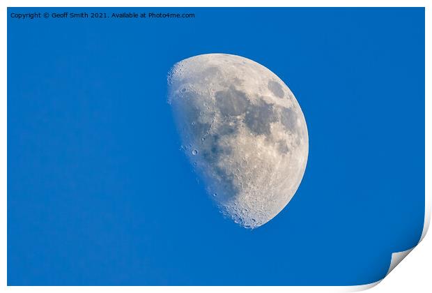 Moon with Blue Sky Print by Geoff Smith