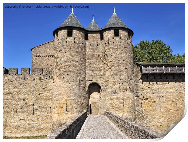 Magnificent Carcassone Castle Gate Print by Graham Taylor