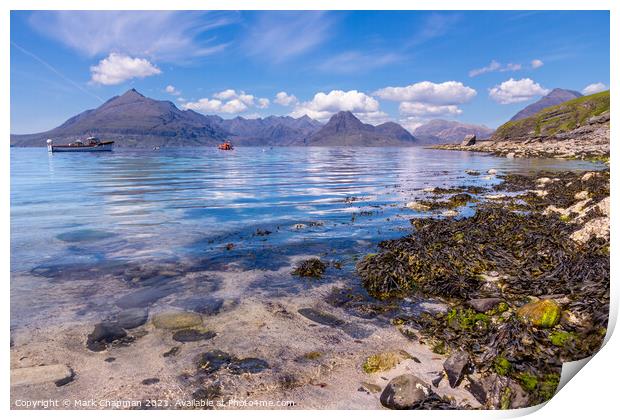 Elgol Beach and Cuillin Mountains, Isle of Skye Print by Photimageon UK