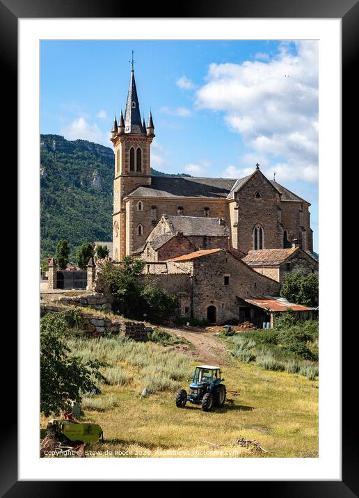 Ancient Church Southern France Framed Mounted Print by Steve de Roeck
