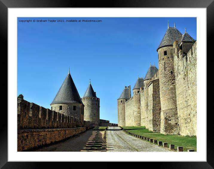 Majestic Carcassone Castle Walls Framed Mounted Print by Graham Taylor
