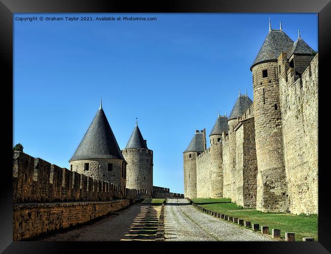 Majestic Carcassone Castle Walls Framed Print by Graham Taylor