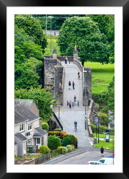 Pedestrians on Old Stirling Bridge Framed Mounted Print by Angus McComiskey