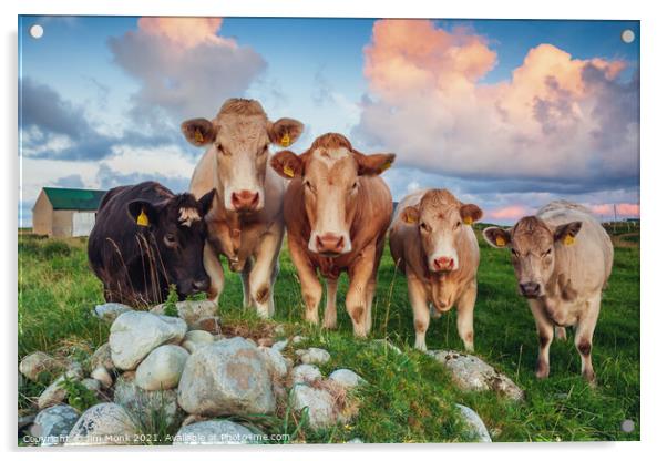 Five Cows Acrylic by Jim Monk