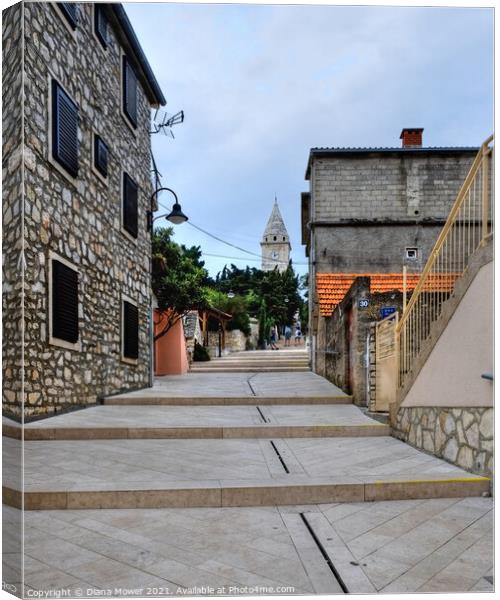 Primosten Old town Croatia Canvas Print by Diana Mower