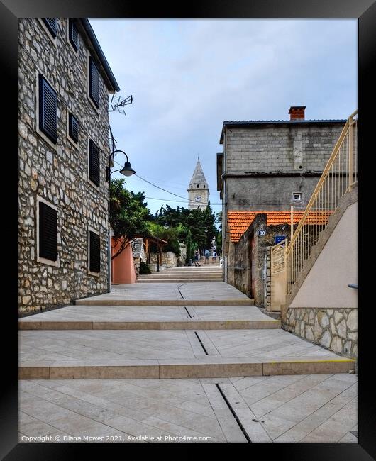 Primosten Old town Croatia Framed Print by Diana Mower