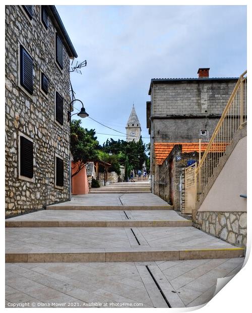 Primosten Old town Croatia Print by Diana Mower