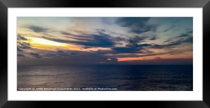 Twilight sky on the sea Framed Mounted Print by Anish Punchayil Sukumaran