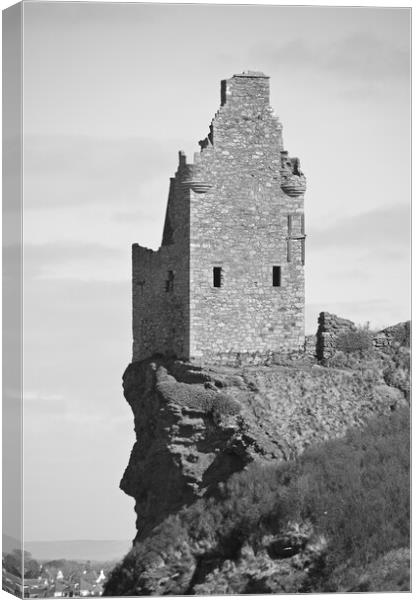 Greenan face outline on cliff Canvas Print by Allan Durward Photography