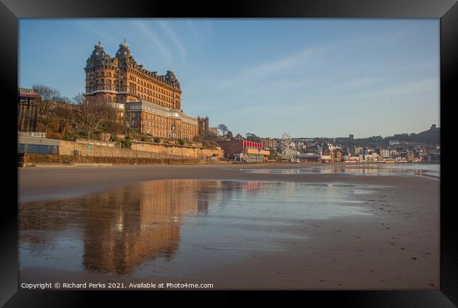 The Grand Hotel Scarborough in reflection Framed Print by Richard Perks
