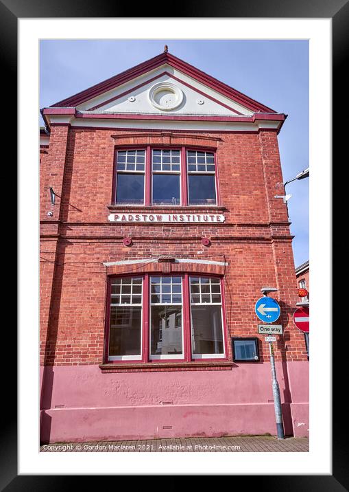 Padstow Institute, Cornwall Framed Mounted Print by Gordon Maclaren