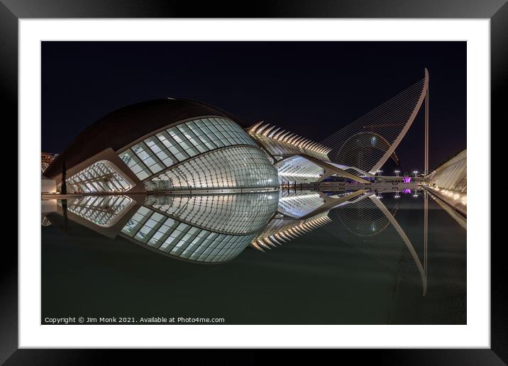 City of Arts and Sciences at night Framed Mounted Print by Jim Monk