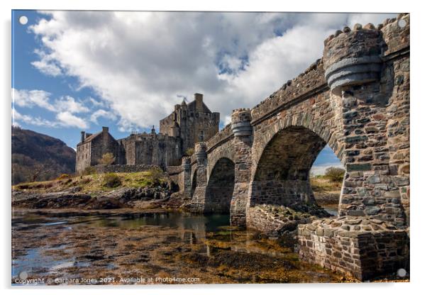Eilean Donan Castle and Bridge Loch Duich   Acrylic by Barbara Jones