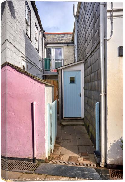 An Alleyway in Padstow Cornwall Canvas Print by Gordon Maclaren
