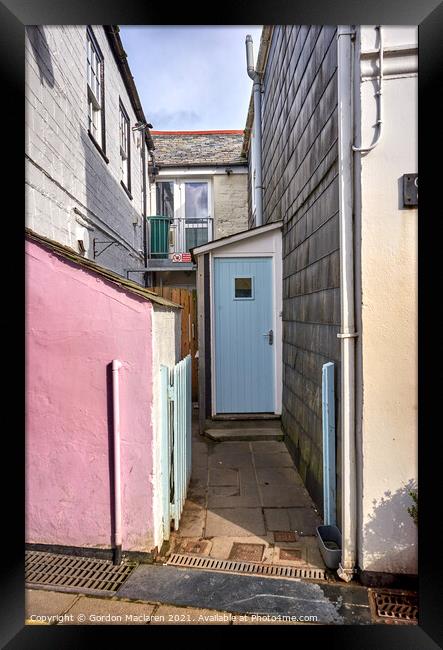 An Alleyway in Padstow Cornwall Framed Print by Gordon Maclaren