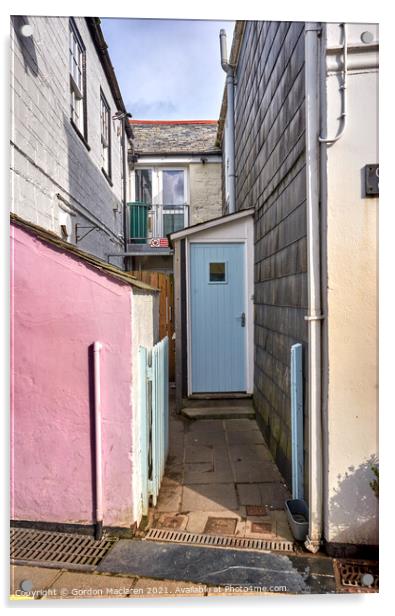 An Alleyway in Padstow Cornwall Acrylic by Gordon Maclaren