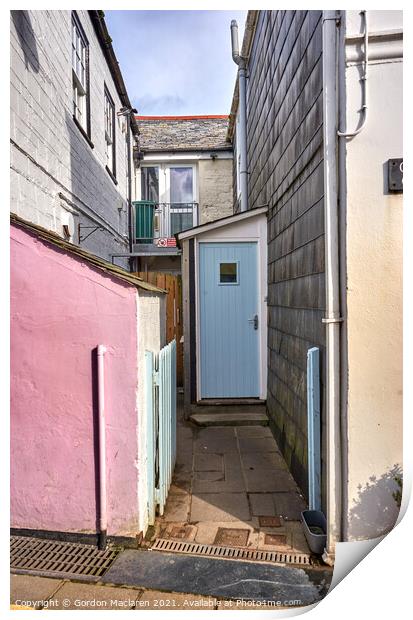 An Alleyway in Padstow Cornwall Print by Gordon Maclaren