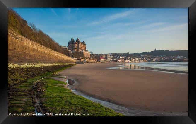 Scarborough Grand Hotel and seafront Framed Print by Richard Perks