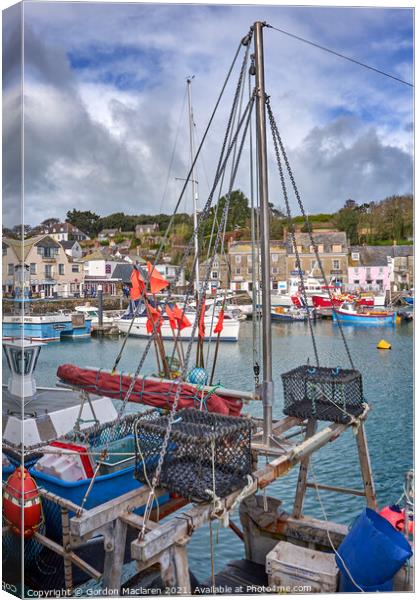 Boats moored in Padstow Harbour Cornwall Canvas Print by Gordon Maclaren